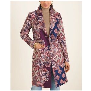 Chico’s Patched-Print Jacket Coat Size 12P NWT